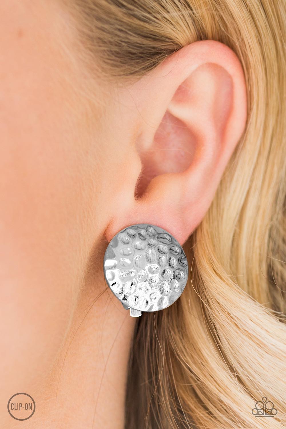Paparazzi Hold The Shine Silver Clip On Earring