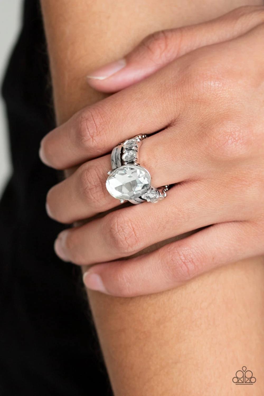 Paparazzi Shine Bright Like A Diamond White Ring