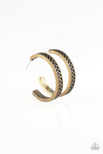 Load image into Gallery viewer, Paparazzi Rugged Retro Brass Hoops
