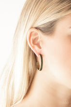 Load image into Gallery viewer, Paparazzi Rugged Retro Brass Hoops

