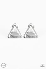 Load image into Gallery viewer, Paparazzi Timeless In Triangles White Clip On Earrings
