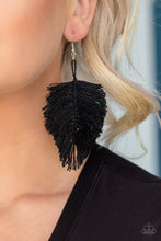 Load image into Gallery viewer, Paparazzi Hanging By A Thread Black Earrings
