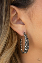 Load image into Gallery viewer, Paparazzi A Glitzy Conscience Silver Hoop Earring

