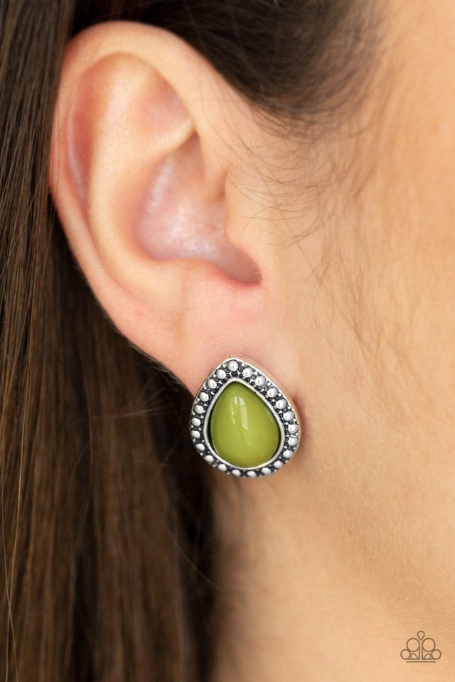 Paparazzi Boldly Beaded Green Post Earring