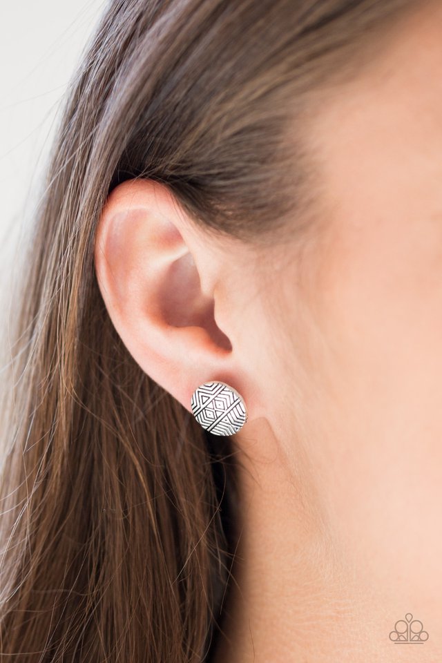 Paparazzi Bright As A Button Silver Post Earrings
