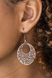 Paparazzi Flirting With Florals Copper Earring