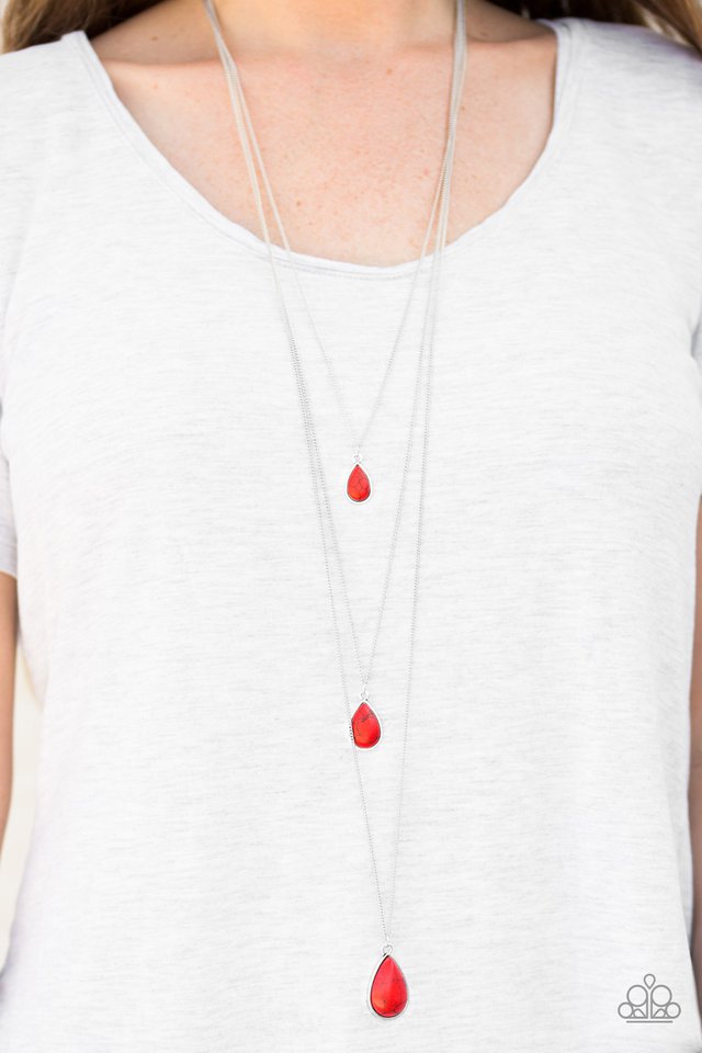 Paparazzi Mountain Tears - Red Necklace