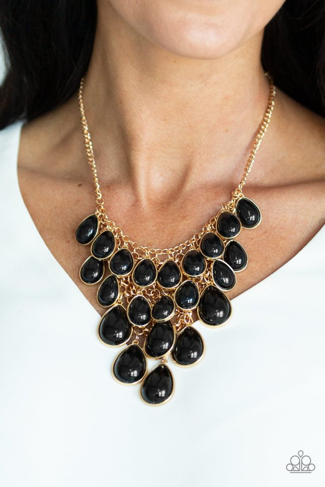 Paparazzi Shop Til You TEARDROP Black Necklace