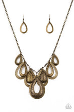 Load image into Gallery viewer, Paparazzi Teardrop Tempest Brass Necklace
