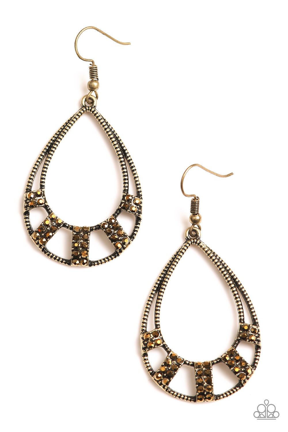 Paparazzi Trillion Dollar Teardrops Brass Earring