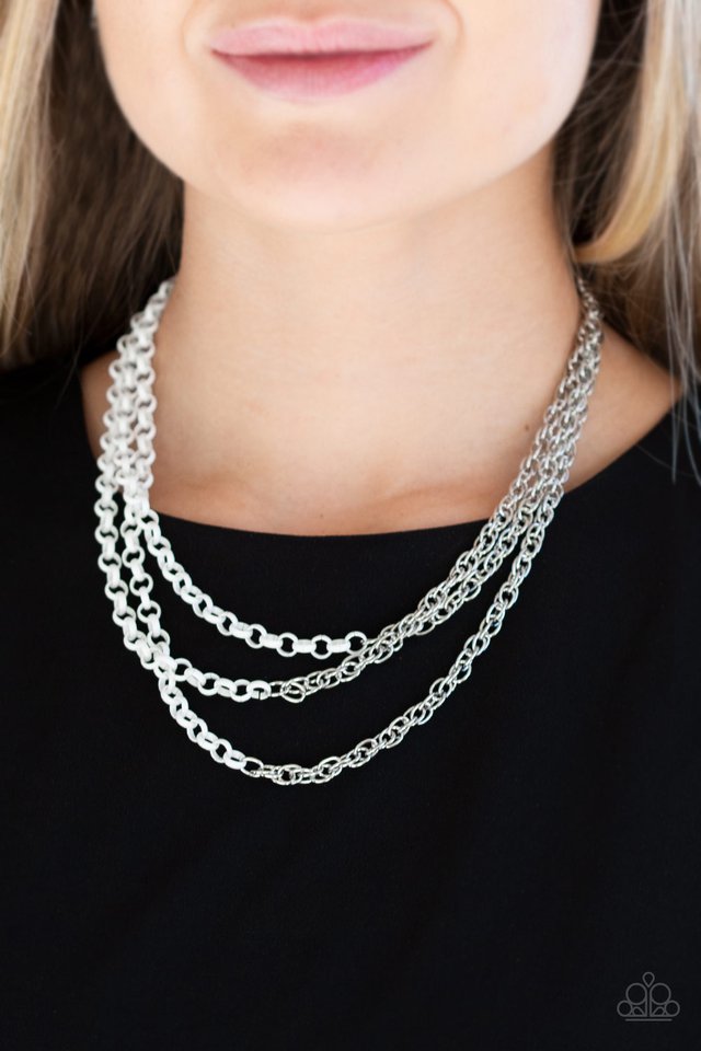 Paparazzi Turn Up The Volume White Necklace